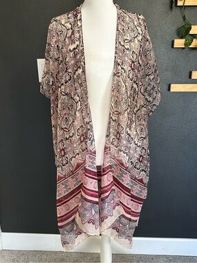 Vintage Inspired Humble Hilo Boho Kimono Cardigan Cover Up One Size